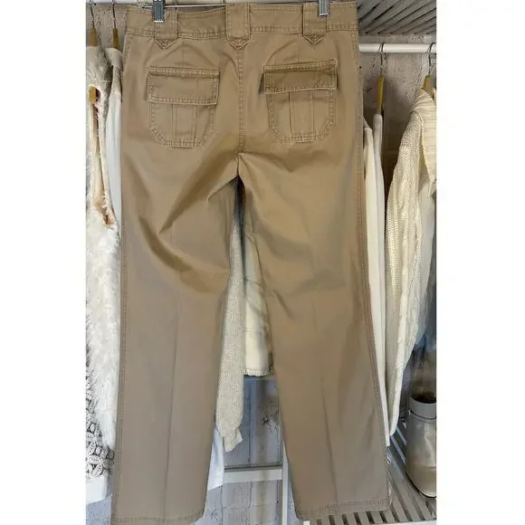 Gap Women's Sz 8R 100% Cotton Straight Leg Utility Flap Pocket Khaki Pants #0403 - Picture 7 of 11